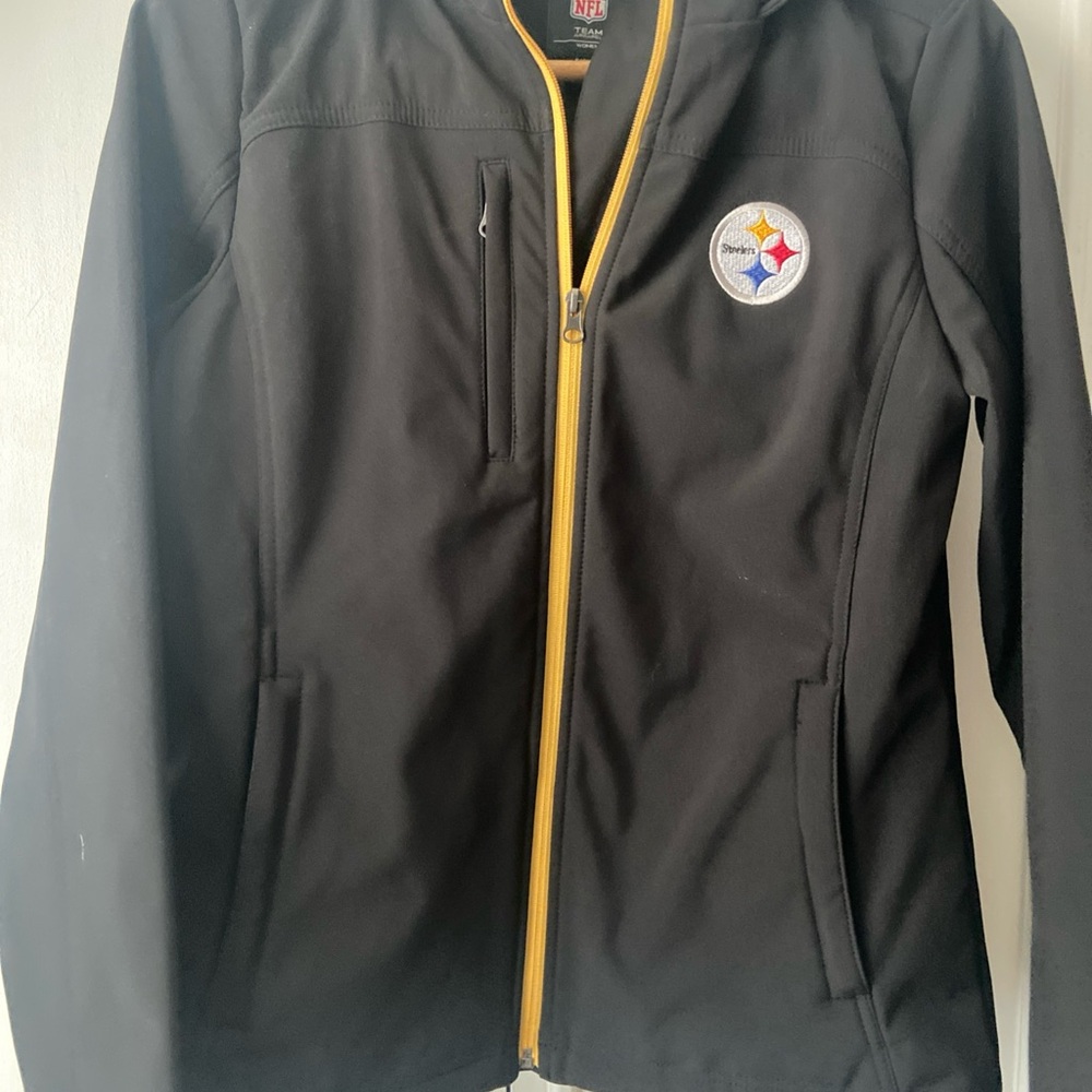 NFL Pittsburgh Steelers Women's Utility Jacket - Black and Yellow